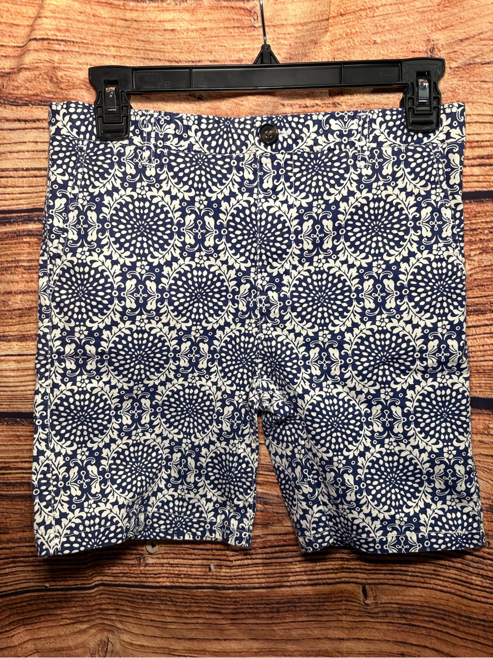 Southern Proper Navy and White Medallion Print Shorts